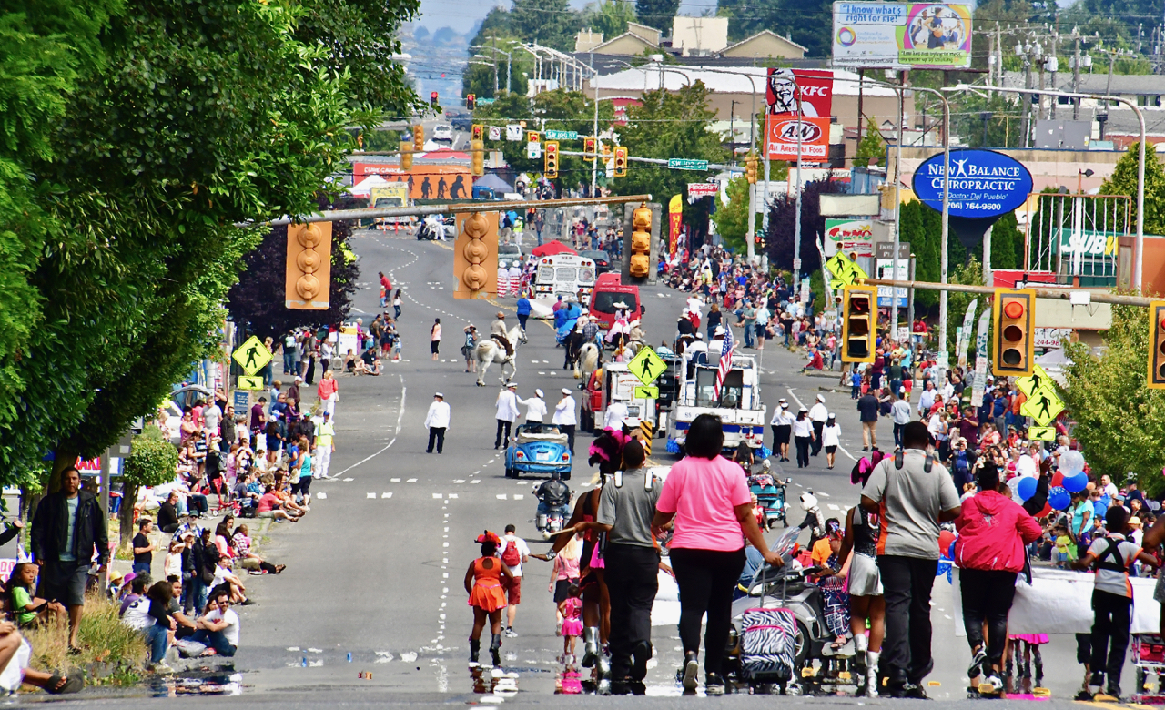 long view of White Center parade