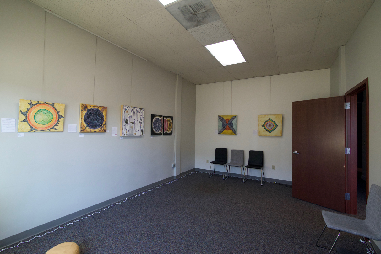 The Community room at Inner Alchemy is used for meetings or classes currently ‘featuring ‘A Soul’s Journey’ by local artist Tami Bensen.. Photo by Patrick Robinson