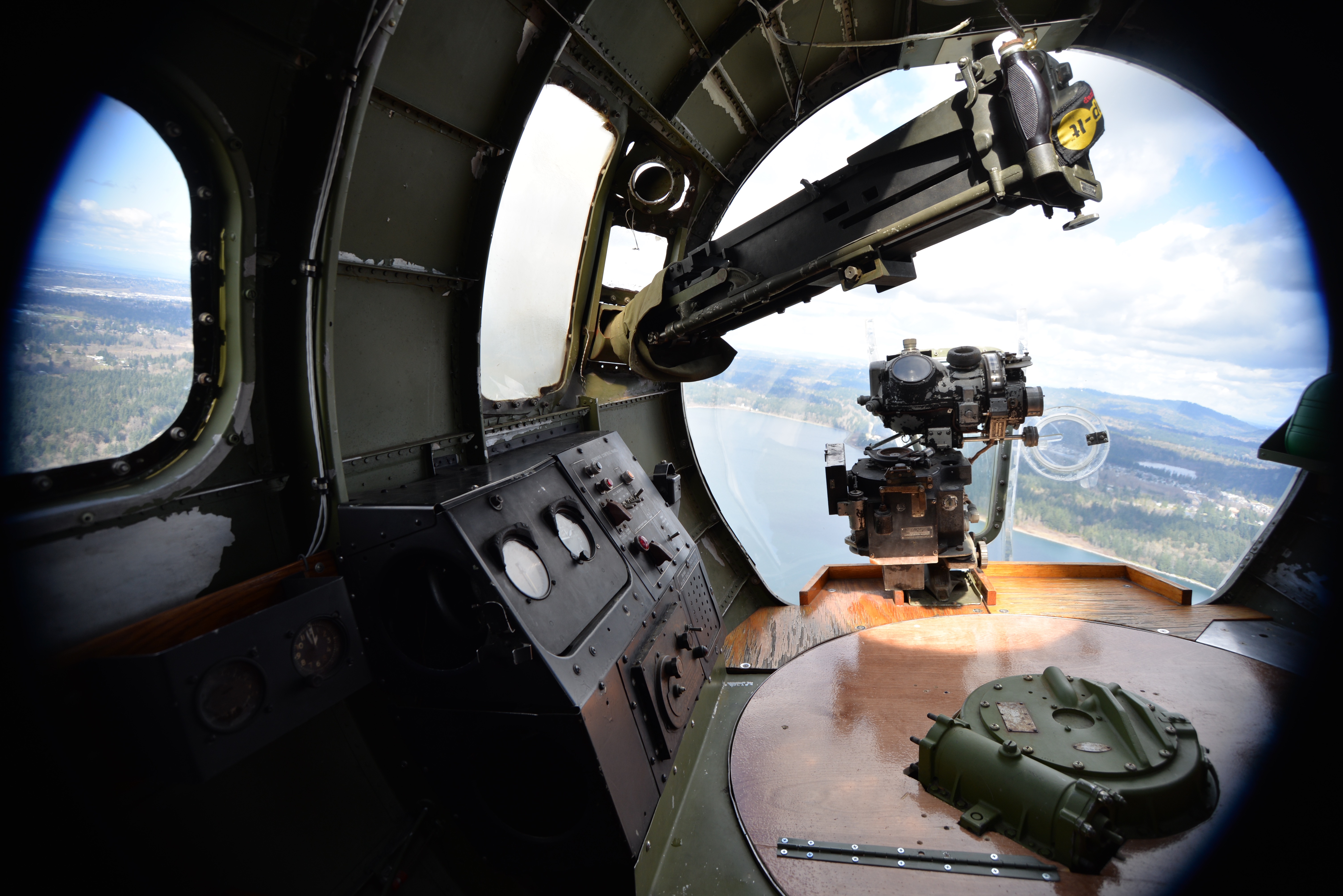 The view from the nose of the plane. Photo by Lindsay Peyton 