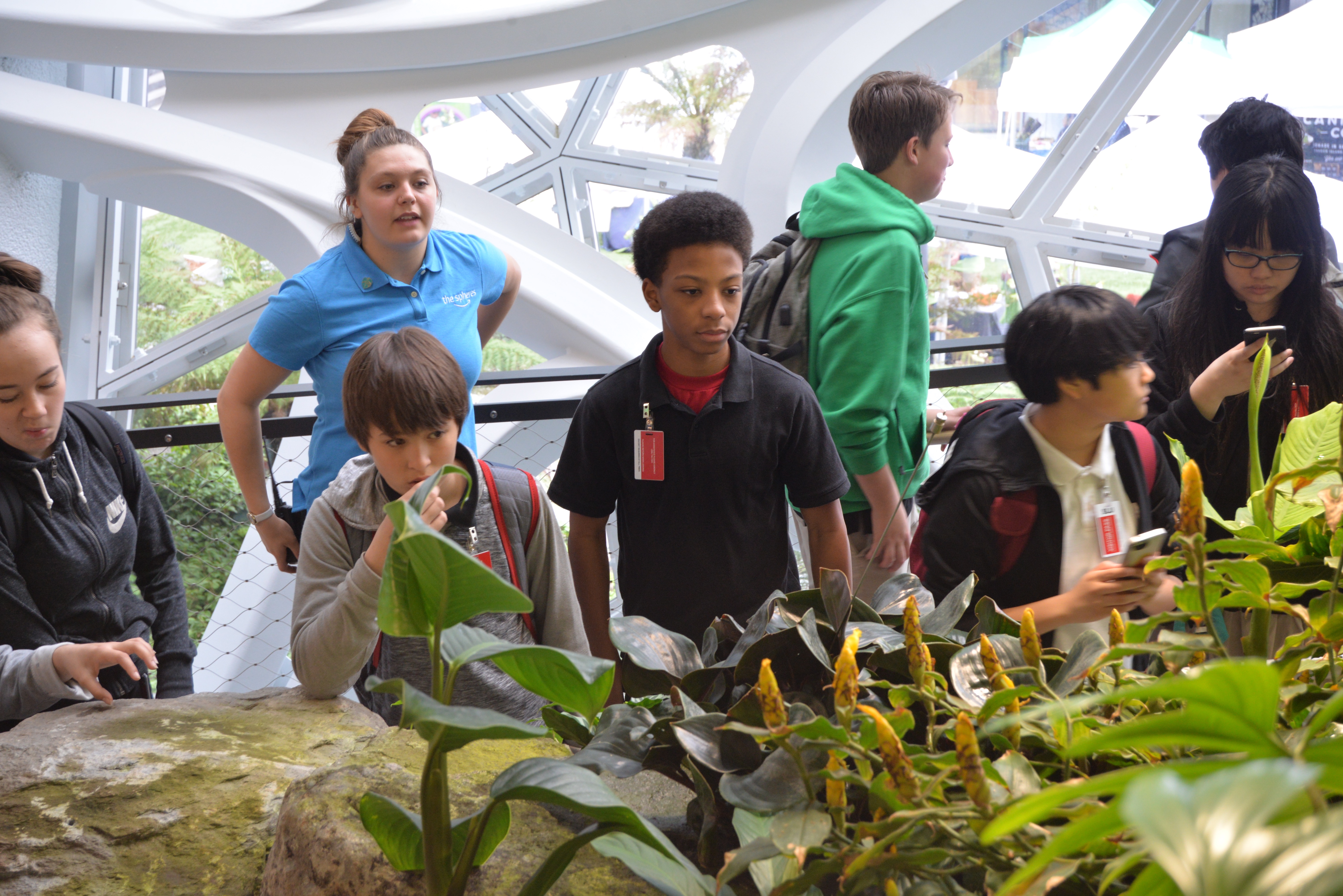 Ambassadors are available to provide information about the horticulture in the Spheres