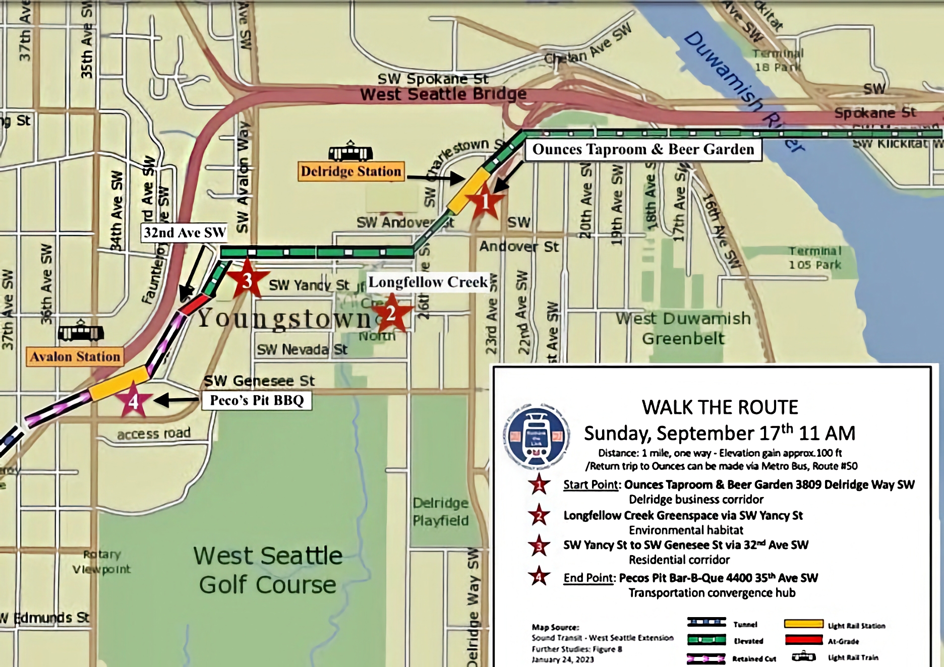 map of Walk the Route