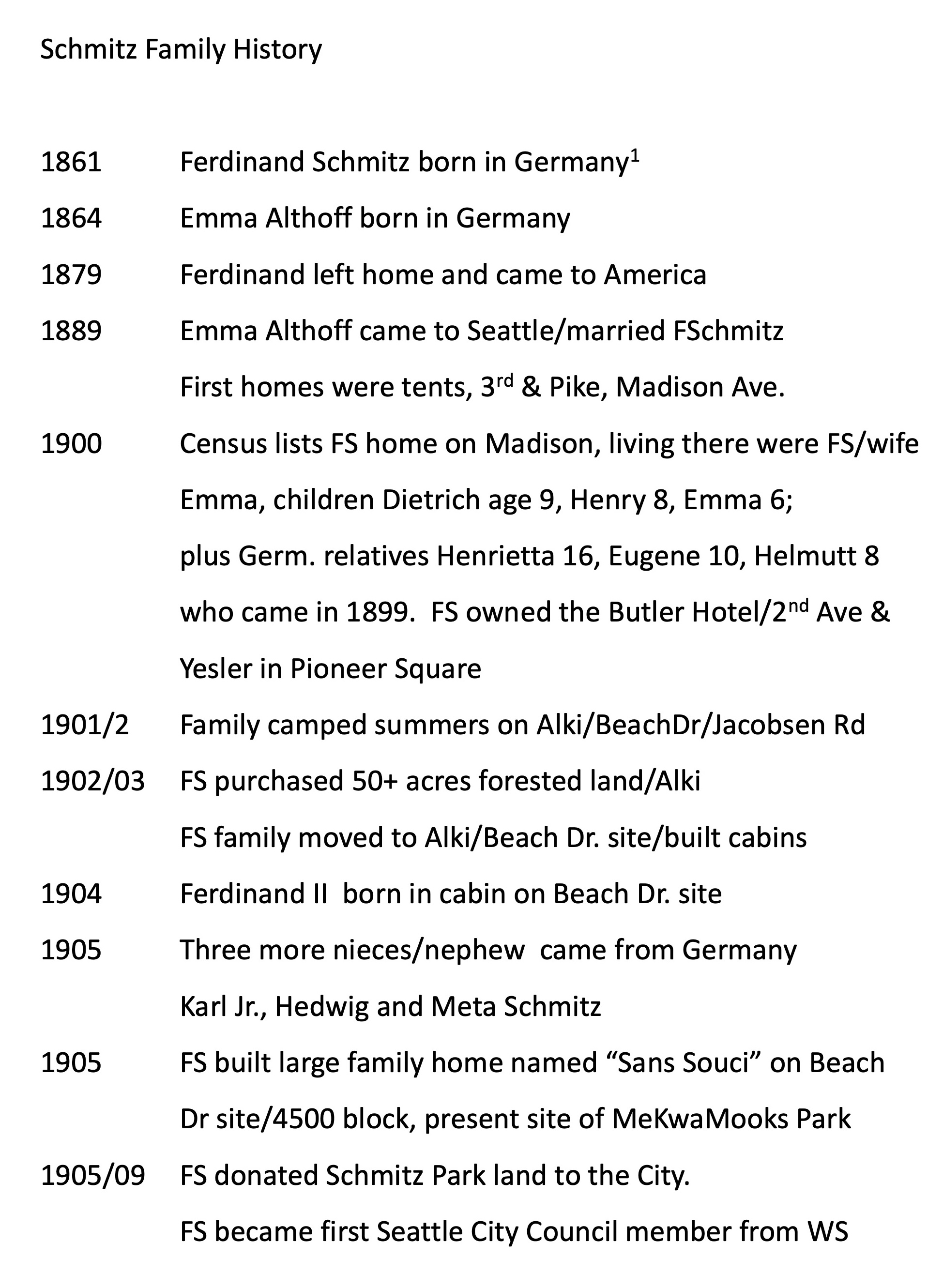 Schmitz Family History