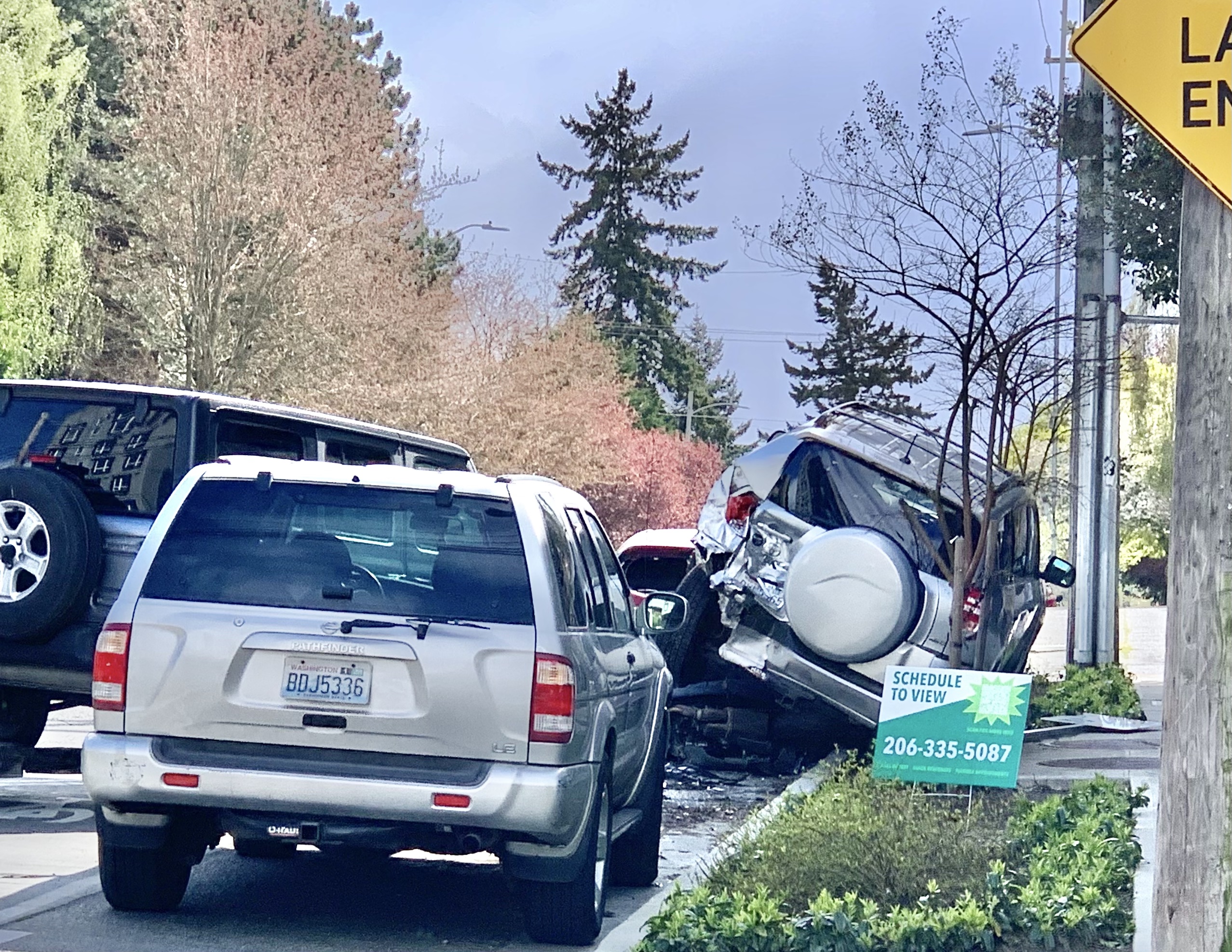 smashed SUV