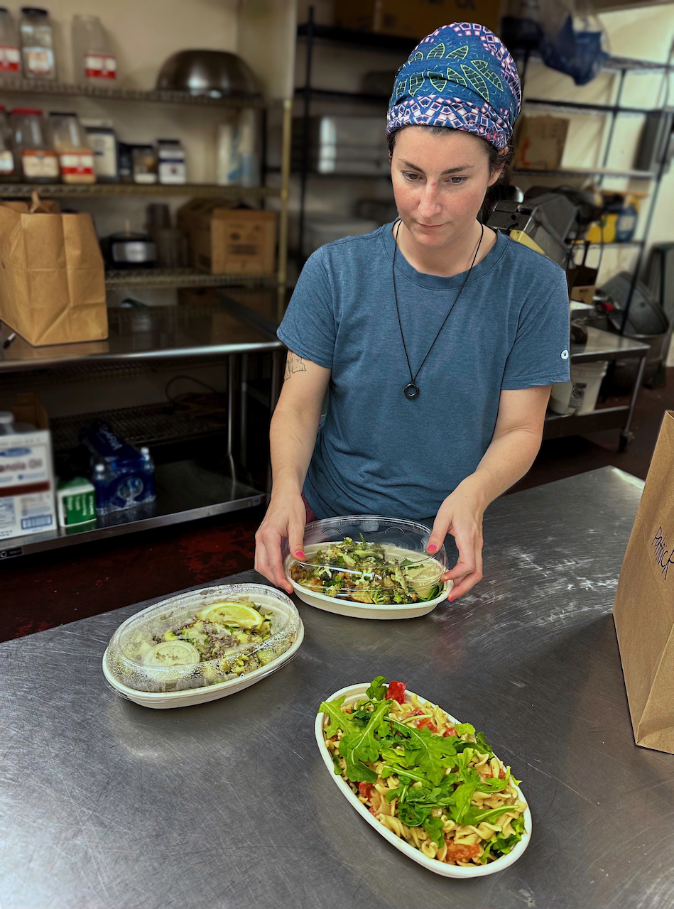 Kayla prepping meals