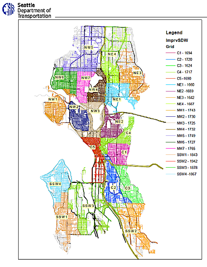 Sidewalk maintenance map