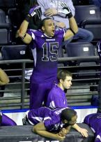 Andre Piper-Jordan becomes a fan in the stands to help support his team.