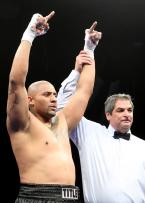 Thompson is declared the winner after a second round TKO of Shay.