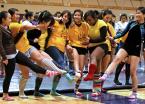 ome gymnasts from Evergreen put their right foot in (and some their left) for the theme of the meet "Silly Socks Fill Us With Glee!."