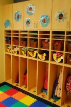 The children have designated cubby storage. Photo by Patrick Robinson