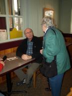 Owner Ron Hanlon said goodbye to a loyal customer. Photo by Kimberly Robinson