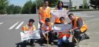 Waskowitz students upon completing two hours of storm drain stenciling in the heat:Top row (left-right): Carlos Tayag, instructor, Valentino Galaviz Bottom row (left-right): Israel Salmeron, Christopher Guzman, Nam Duong, Ernesto Chacon.Location: 8th Ave. news04-2.jpg