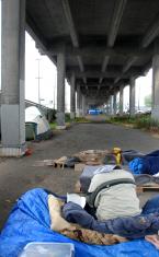 Homeless under the bridge. Photo by Patrick Robinson homelessoutlook.jpg