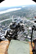 The nose of the plane is a bubble. This where the bombadier sat. Photo by Patrick Robinson BombsightInTheBubble.jpg