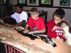 Sixth graders learn about Northwest flora and fauna, including skunks, at the camp.