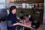 Michele with a smoothie that she created for helping player’s to keep their weight up.  Players require roughly 7,000 calories-a-day and burn weight rapidly during practices and games.