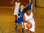 The Lady Lions' Mistana Mengesha dribbling the ball in a game against the Three Rivers Christian Eagles on Friday.