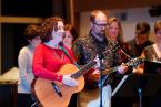 Betsy Boyer takes the lead on the Susan Werner tune 'Did Trouble Me.' Todd Gray accompanies on mandolin.  Photo by Ben Ackers