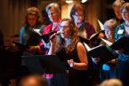 Delia Finney takes the lead on "Corroboree," composed by Fauntleroy Church's music director Bronwyn Edwards.  Photo by Ben Ackers
