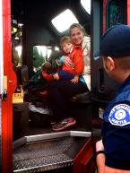 Part of any fire station open house is showing kids the fire engine. Photo by Cyndy Glenn