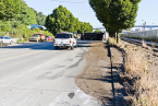 The truck's load of dry cement spilled on the road. Photo by David Rosen