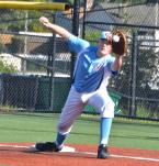 Mason Moe stretches to make a catch. Photo by Patrick Robinson