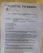 The order to vacate the premises.