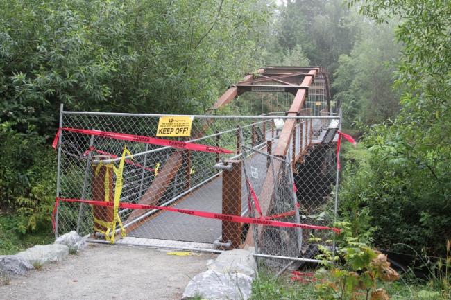 Bridge closed dur to vandalism.JPG